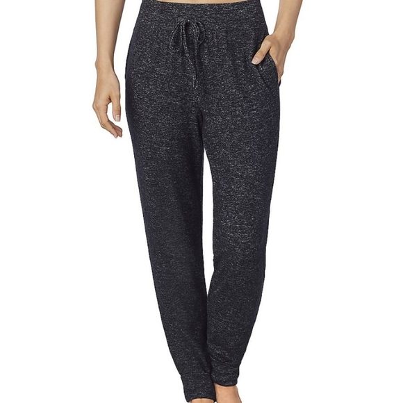 Cuddl Duds Women's Soft Knit Matching Jogger Set Dark Charcoal Gray - Picture 4 of 8